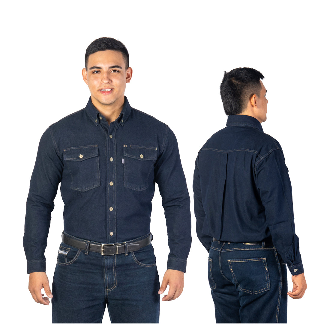 CAMISA JEANS PRELAVADA ALGODÓN