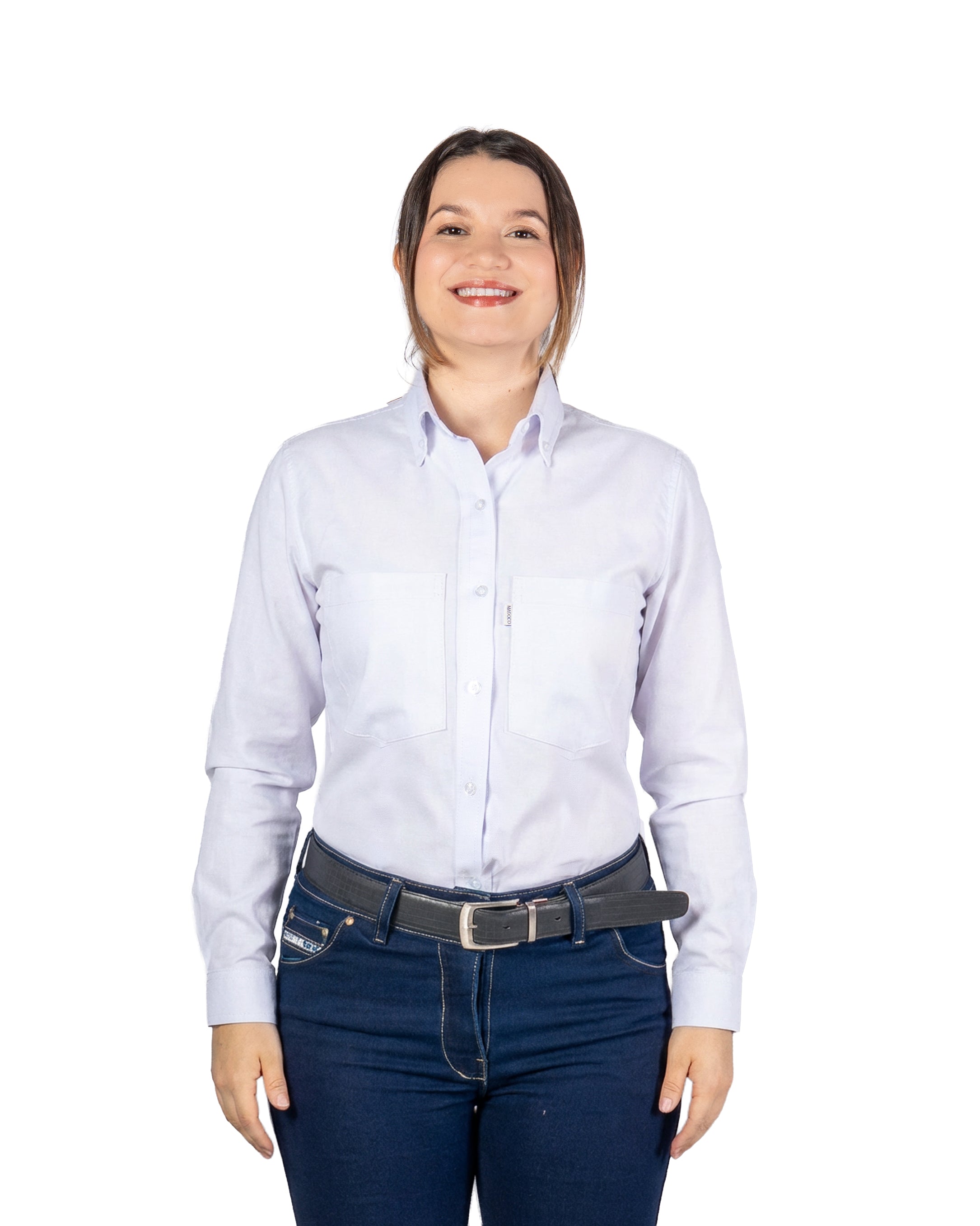 CAMISA MANGA LARGA OXFORD BLANCA DAMA